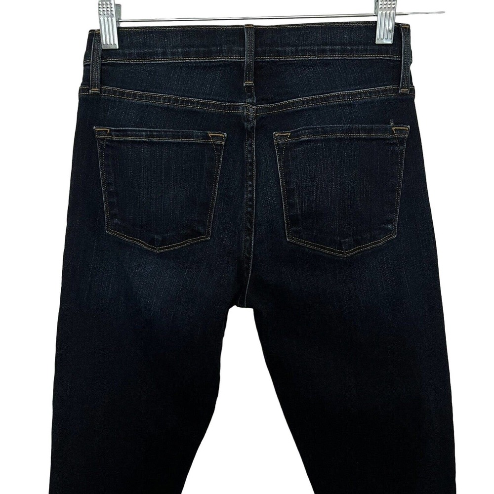 FRAME Women's Le Skinny de Jeanne Wellington Dark Frayed Hem Jeans - Size 25 - Picture 5 of 7